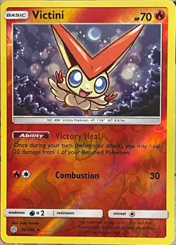 Victini Reverse Holo Rare - 30/236 - Cosmic Eclipse Pokemon 2019 - Image 1