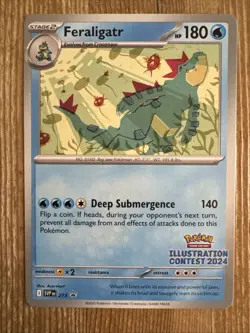 Pokemon TCG Feraligatr SVP 213 Illustration Contest 2024 Promo NM - Image 1