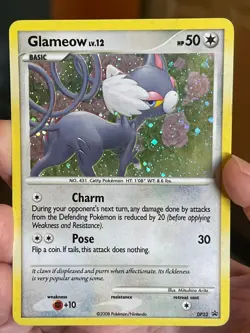 POKEMON GLAMEOW Lv.12 DP23 BLACK STAR PROMO COSMOS HOLOFOIL LP/MP CARD - Image 1