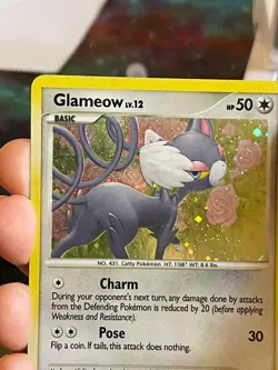POKEMON GLAMEOW Lv.12 DP23 BLACK STAR PROMO COSMOS HOLOFOIL LP/MP CARD - Image 4