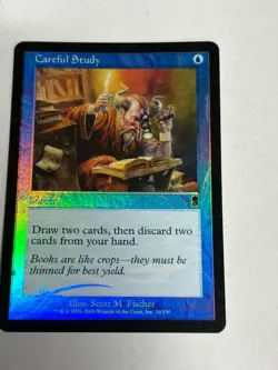 MTG (1) FOIL CAREFUL STUDY, ODYSSEY, NEAR MINT - Image 1