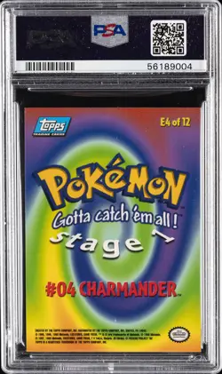1999 TOPPS POKEMON THE MOVIE EDT #E4 CHARMANDER #4 PSA 10 - Image 2