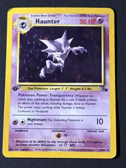 Pokemon TCG Haunter Fossil 6/62 Holo 1999-2000 Wizards Base Set Copyright... - Image 1