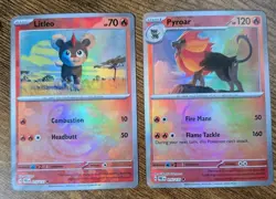 Pokemon TCG - Litleo 015 & Pyroar 016 - Masterball - Prismatic Evolutions - NM - Image 1