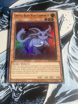 Yugioh Crystal Beast Ruby Carbuncle BLCR-EN047 Ultra Rare 1st Ed NM - Image 1