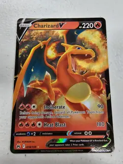 Pokemon TCG Charizard V 018/159 2023 Crown Zenith Ultra Rare Card NM - Image 1