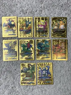 Set of 10 Tag Team Collection Charizard,Zapdos,Slowpoke++Gold Foil Fan Art Cards - Image 1