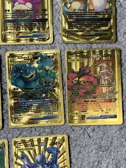 Set of 10 Tag Team Collection Charizard,Zapdos,Slowpoke++Gold Foil Fan Art Cards - Image 5