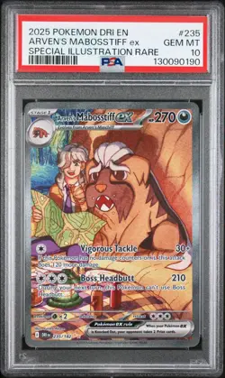 PSA 10 ARVEN'S MABOSSTIFF EX 235/182 SIR DESTINED RIVALS POKEMON 🌑 - Image 1