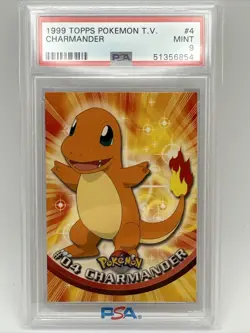 Pokemon T.V.1999 Topps Charmander PSA 9 #04 - Image 1