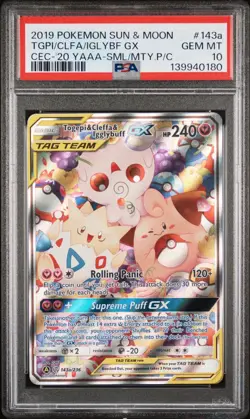 Pokemon Togepi & Cleffa & Igglybuff GX 143A/236 Alt Art Tag Team PSA 10 GEM MINT - Image 1