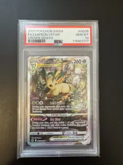 Pokemon SWSH Leafeon VSTAR GG35 Crown Zenith: Galarian Gallery Holo PSA 10 GEM - Image 1