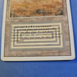 MTG Scrubland Revised Edition Dual Land Heavily Played HP Reserved List Magic - Image 2