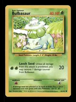 Pokemon Base Set #044/102 Bulbasaur Common - Image 1