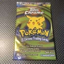 Pokemon TOPPS Chrome Series 1 Booster Pack Brand New Factory Sealed 2000 Pikachu - Image 1