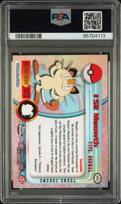 2000 TOPPS CHROME POKEMON T.V. TEKNO #52 MEOWTH PSA 10 - Image 2