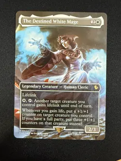 The Destined White Mage (BORDERLESS) - Final Fantasy (MTG) NM - Image 1