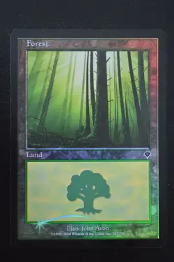 Magic The Gathering MTG FOREST (347) FOIL Invasion MP Moderately Played - Image 1