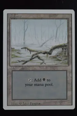 Magic The Gathering MTG SWAMP (A) Revised LP Lightly Played - Image 1