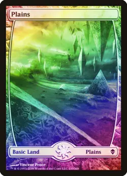 Plains (233) FOIL Zendikar NM Basic Land Extended / Full Art MTG CARD ABUGames - Image 1