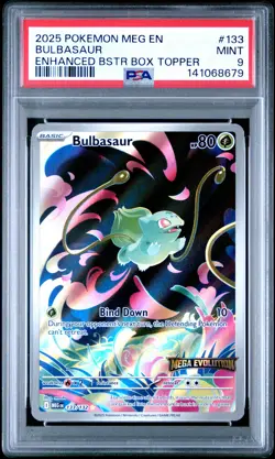 2025 POKEMON MEG EN-MEGA EVOLUTION ENHANCED BOOSTER BOX TOPPER BULBASAUR PSA 9 - Image 1