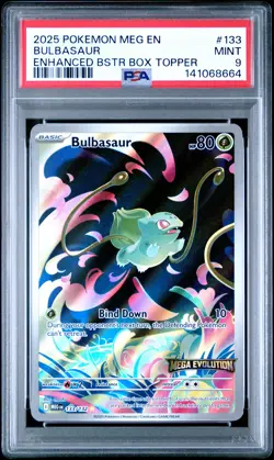 2025 POKEMON MEG EN-MEGA EVOLUTION ENHANCED BOOSTER BOX TOPPER BULBASAUR PSA 9 - Image 1