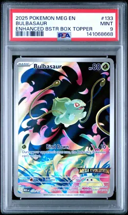 2025 POKEMON MEG EN-MEGA EVOLUTION ENHANCED BOOSTER BOX TOPPER BULBASAUR PSA 9 - Image 1