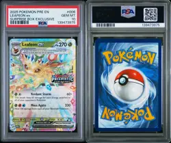 Pokemon Prismatic Evolutions Leafeon ex 006/131 Surprise Box Stamped PSA 10 - Image 3