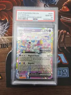 Pokemon Prismatic Evolutions Sylveon ex 041/131 Surprise Box Stamped PSA 10 - Image 1