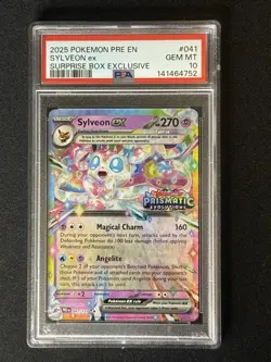 PSA 10 SYLVEON EX 041/131 Pokemon Prismatic Evolutions Stamped Exclusve - Image 1