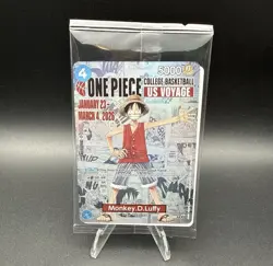 One Piece Monkey D. Luffy US Voyage College Basketball Card Rutgers w/ Poster - Image 1
