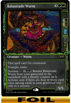 Balustrade Wurm - FOIL SHOWCASE - Duskmourn: House of Horror - NM MTG - Image 1