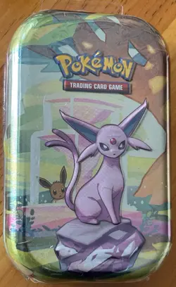 POKEMON TCG PRISMATIC EVOLUTIONS ESPEON MINI TIN, 2 Booster Packs, 1 EEVEE Coin - Image 1