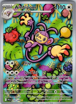 Ambipom - 107/094 ME02: Phantasmal Flames Pokemon TCG NM - Image 1