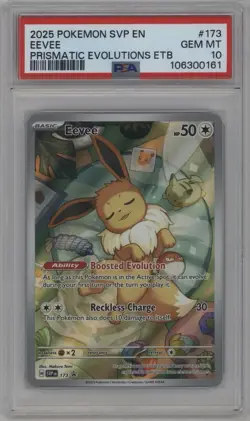 Pokemon Prismatic Evolutions ETB Promo #173 Eevee PSA Gem MT 10 - Image 1