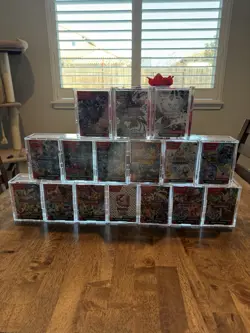Pokemon TCG Scarlet & Violet Complete Sealed Booster Bundle Lot 16 Acrylic Cases - Image 1