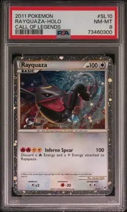 Pokemon Rayquaza Shiny Call of Legends Holo Rare SL10 PSA 8 Heartgold 2011 NM - Image 1
