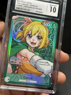One Piece Two Legends Carrot OP08-021 Leader Alt Art Parallel English CGC 10 Gem - Image 3