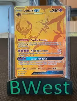 Lunala GX MP Secret Rare Gold 172 SM05 Ultra Prism Pokemon TCG Card - Image 1