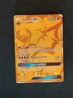 Lunala GX MP Secret Rare Gold 172 SM05 Ultra Prism Pokemon TCG Card - Image 2