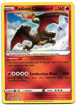 Radiant Charizard 020/159 - Crown Zenith Radiant Rare Pokemon TCG - NM Card - Image 1