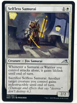 Selfless Samurai NM/M* Kamigawa Neon Dynasty 035/302 mtg -UnltdCards - Image 1