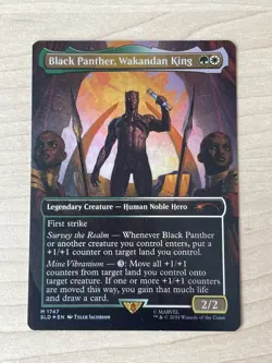 Black Panther, Wakandan King (1747) -MTG FOIL- Secret Lair Drop Marvel SLD - NM - Image 1