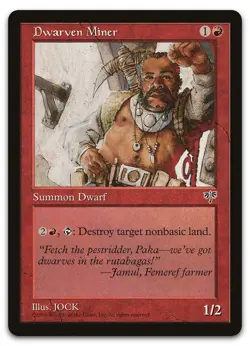 Dwarven Miner (LP) Mirage MIR Magic MTG - Image 1