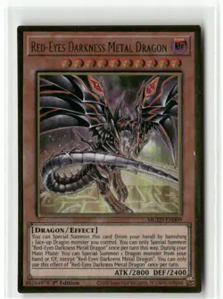Yugioh Red-Eyes Darkness Metal Dragon Alt Art MGED-EN009 Gold Rare 1st Ed NM - Image 1