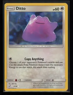 Ditto 17/18 Pokemon Detective Pikachu Rare Ultra Near Mint Holo Card - Image 1
