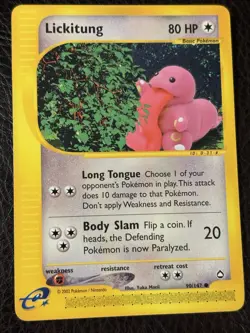 Pokemon Lickitung 090/147 Aquapolis Regular Card LP Common E Series 2002 - Image 1