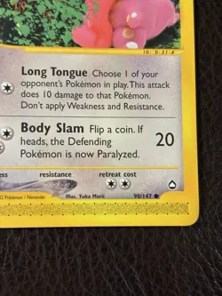 Pokemon Lickitung 090/147 Aquapolis Regular Card LP Common E Series 2002 - Image 4