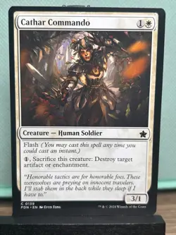 MTG TCG: Cathar Commando 139, Foundations - Image 1