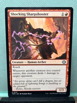 MTG TCG: Shocking Sharpshooter 121, Tarkir: Dragonstorm - Image 1